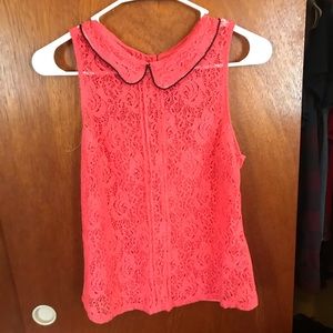 Pink lace Vera Wang top